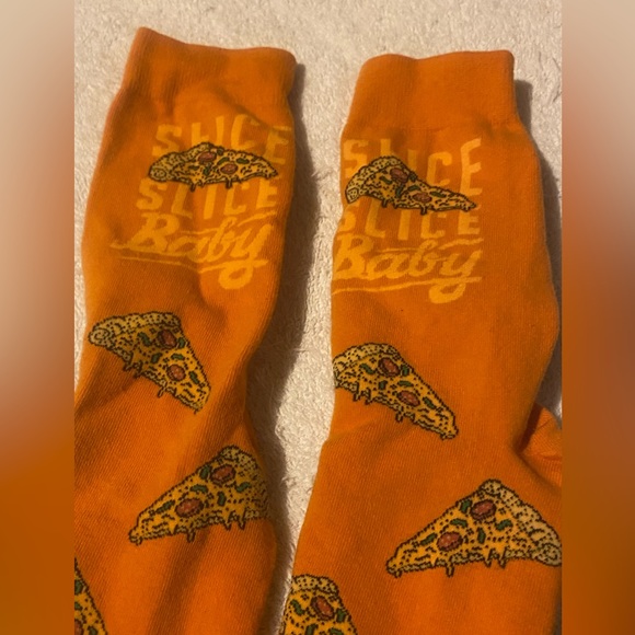 Slice of Pizza Adult Large Crew Socks Orange Odd Sox - Picture 2 of 4